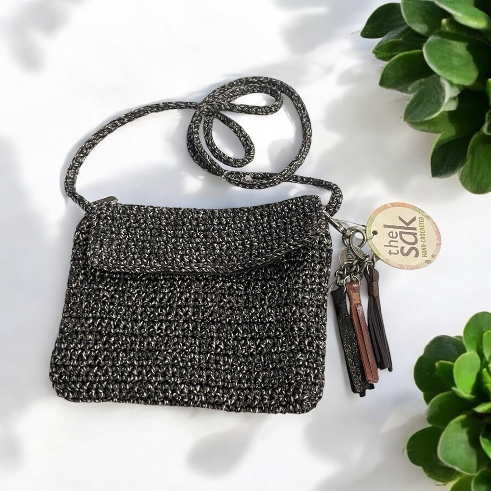 The Sak Dark Brown and Cream Crossbody Crochet Bag